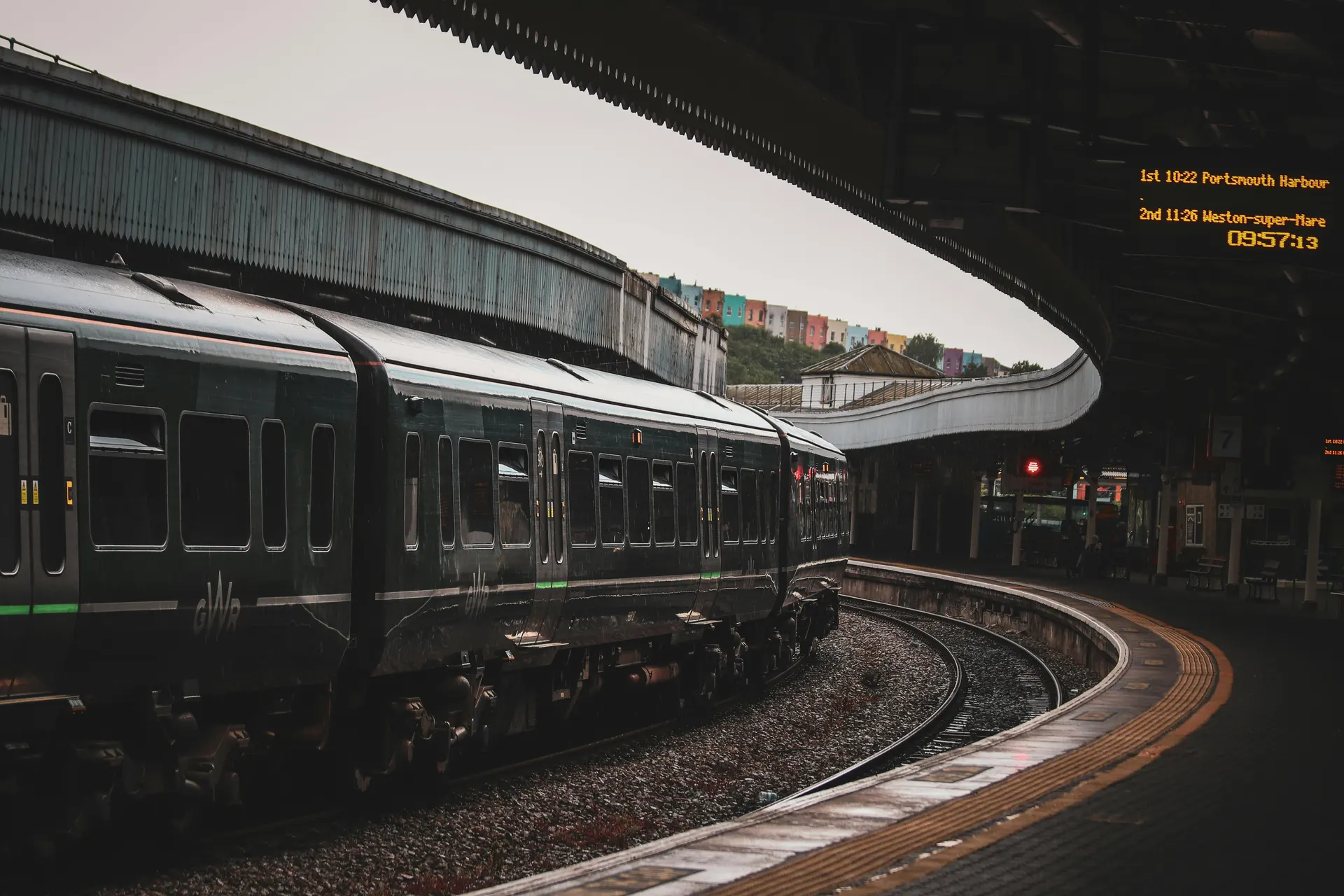 Rail station near an English ferry port for coastal travel